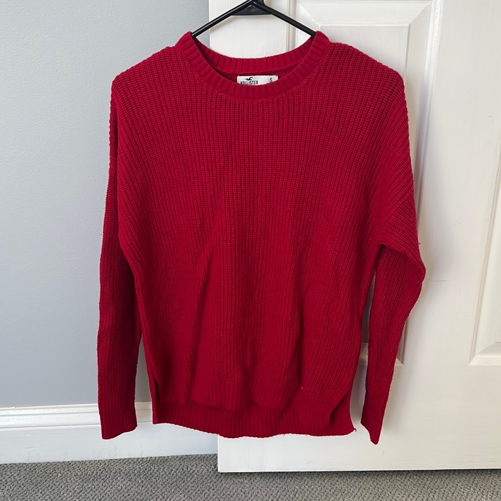 Red hollister sweater size small